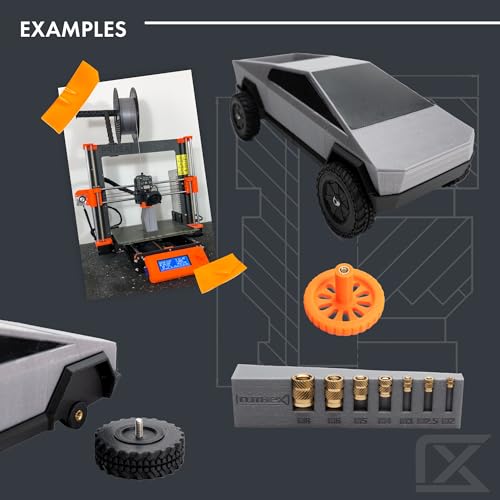 ruthex M4 Threaded Inserts - 50 Pieces RX-M4x8.1 Brass Heat Set Insert for Plastic Parts - Metric knurled Nuts - Insert by Heat into 3D Printing Components ruthex