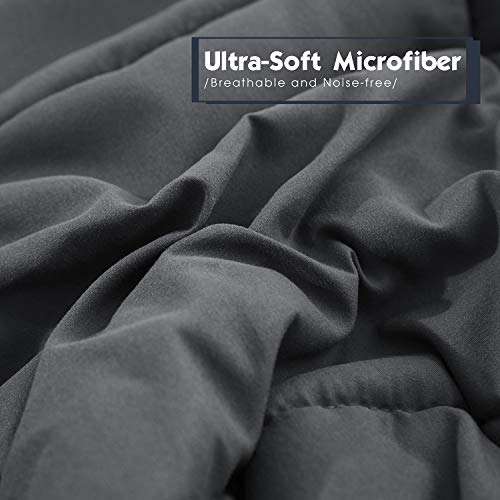 HIG 3pc Gray Twin/Twin XL Comforter Set - All Season Reversible Down Alternative Comforter with Two Sham - Quilted Duvet Insert with Corner Tabs - Box Stitched Blanket - Breathable, Soft HIG