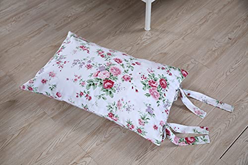 FADFAY Rose Floral Comforter Set Twin Shabby Floral Summer Quilt 100% Cotton Fabric with Soft Microfiber Inner Fill Bedding Lightweight Reversible All Season Down Alternative Duvet Insert 3Pcs, Twin FADFAY