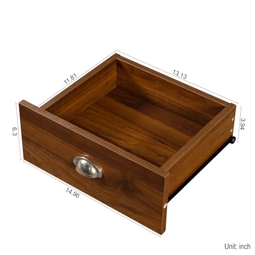 58" Vintage Desk with Hutch, Wood Home Office Executive Desk with Drawer, Printer Stand, Keyboard Tray, File Drawer, Storage Cabinet, Rustic Writing Computer Desk (Walnut, 57.68") HMYFGD