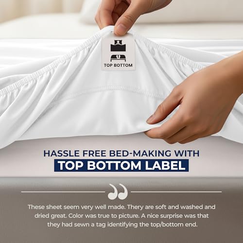 Utopia Bedding Extra Deep Pocket Full Fitted Sheet, Fits up to 21 Inch Mattress - Hotel Luxury, Soft, Breathable and Comfy - Shrinkage and Fade Resistant - Easy Care (White) Utopia Bedding