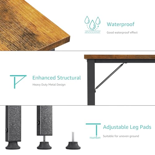 Lufeiya Small L Shaped Desk with Power Outlet Shelves, 40 Inch Corner Desk for Small Space Home Office, L-Shaped Computer Desk PC Desks with Charging Station, Rustic Brown Lufeiya