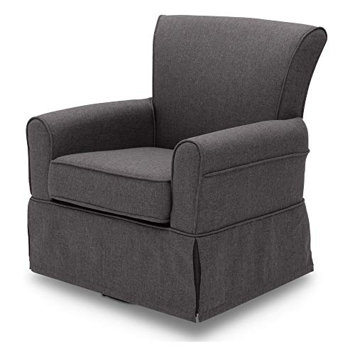 Delta Children Upholstered Glider Swivel Rocker Chair, Charcoal Delta Children