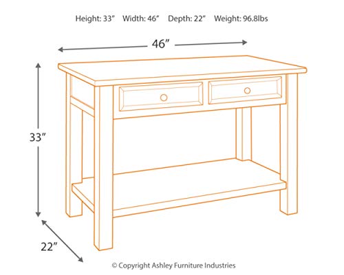 Signature Design by Ashley Tyler Creek Modern Farmhouse Sofa Table, Brown & Black Signature Design by Ashley