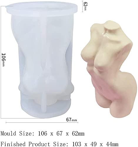 Silicone Human Body Mold, Resin Candles Molds, Homemade 3D Mould for Making DIY Soap,Candle, Chocolate, Plaster, Art Craf (Woman) JINZOFLY