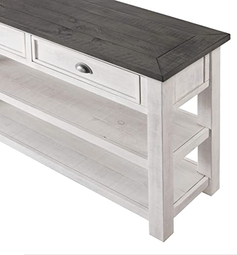 Martin Svensson Home Monterey Solid Wood Sofa Console Table White with Grey Top Martin Svensson Home