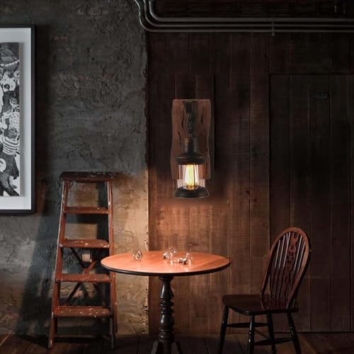 LightInTheBox Retro Rustic Wall Sconces, Industrial Vintage Wall Light Fixtures Farmhouse Antique Wooden Wall Lamp for Aisle, Vanity Mirror, Hallway, Bedroom Beside, Bar (1PCS) LightInTheBox