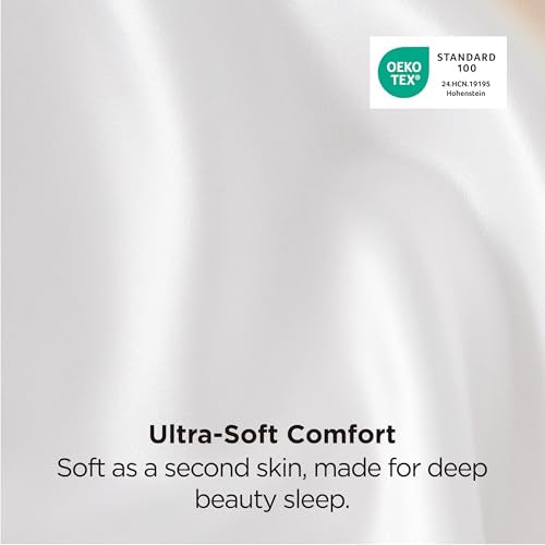 Bedsure King Size Satin Pillowcase Set of 2 - Pure White Silky Pillow Cases for Hair and Skin with Envelope Closure, Similar to Silk Pillow Cases, Gifts for Women Men, 20x36 Inches, 2pcs Bedsure