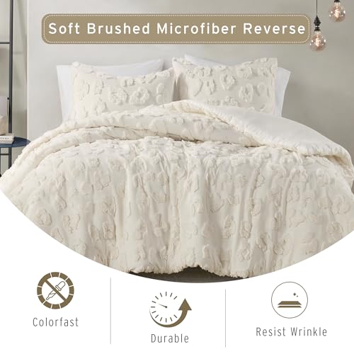 Intelligent Design Twin Comforter Set Chenille Tufted Animal Print Pattern Comforters Twin Size, All Season Fluffy Bedding Soft Microfiber Reverse, Larissa, Twin/Twin XL Off-White 2 Piece Intelligent Design