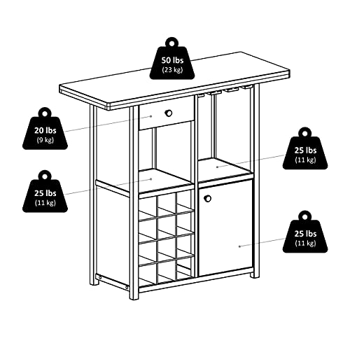 Winsome Macon Bar Wine Cabinet, Espresso Winsome