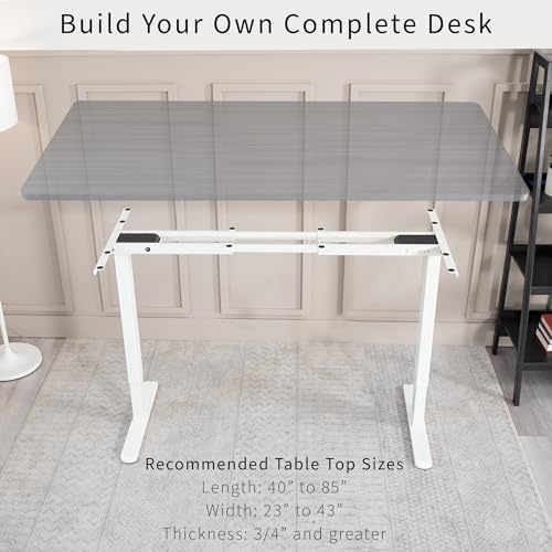 VIVO Electric Stand Up Desk Frame, DIY Workstation, Frame Only, Dual Motor Ergonomic Standing Height Adjustable Base with Memory Controller, White, VIVO