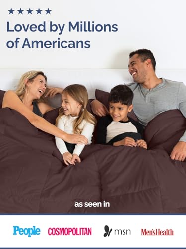 Twin Size, Brown/Beige Alternative Down Comforter - Warm, Lightweight & Breathable Hotel Quality Bedding for Men, Women, Kids & Teens - All Season Oversized Cooling Microfiber Duvet Insert Comforter CGK Unlimited