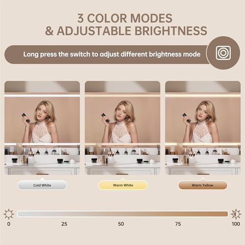 Vanity Desk with Mirror and LED Lights, 43'' W Makeup Vanity Desk with Power Outlet, 3 Color Modes, 7 Drawers Vanity Table with Chair, Dressing Table for Bedroom, Dressing Room Homesflex