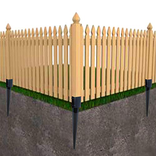 Fence Post Anchor Ground Spike Metal Black Powder Coated 24 x 4 x 4 Inches Outer Diameter (Inner Diameter 3.5 x3.5 Inches), Pack of 1 MTB SUPPLY