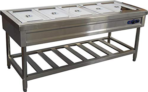 INTBUYING 72 inch 5 Pan Restaurant Electric Steam Table Buffet Food Warmer 110V with Pans INTBUYING