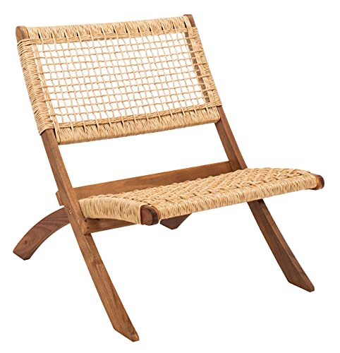 SAFAVIEH Outdoor Collection Blaze Coastal Acacia Wood/Light Brown 5-Piece Coffee Set PAT7080A, Natural/Natural Safavieh