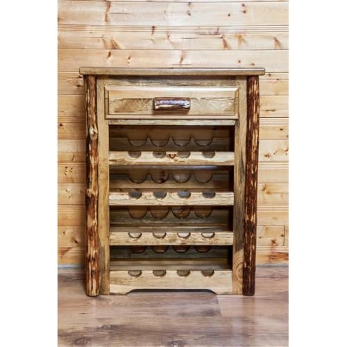 Log Furniture - Wine Cabinet Montana Woodworks