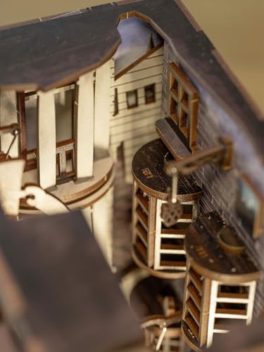 Revell Book Nook Kit Harry Potter - Diagon Alley Miniature DIY Kit 9" Booknook 3D Wooden Puzzle with LED Light Bookshelf Décor Gift for Adults Women Men