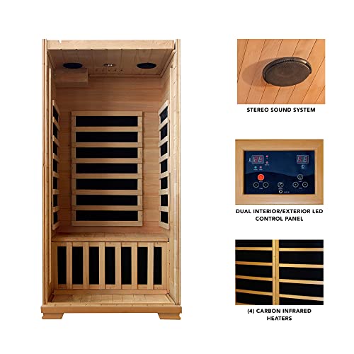 HeatWave BSA2402 1-2 Person Hemlock Carbon Infrared Sauna Blue Wave