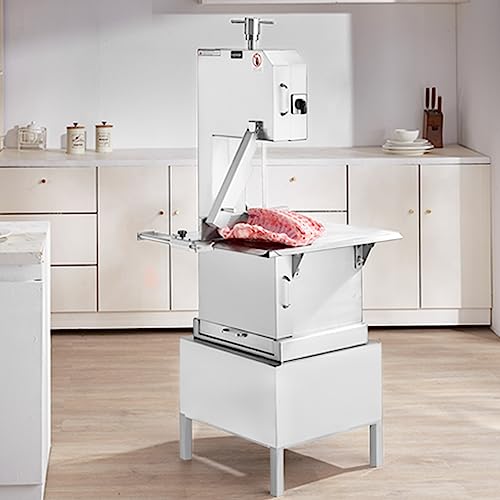 VEVOR Commercial Electric Meat Bandsaw, 2200W Stainless Steel Vertical Bone Sawing Machine, Workbeach 24.4" x 20.5", 0.16-8.7 Inch Cutting Thickness, Frozen Meat Cutter with 6 Blades for Rib Pork Beef VEVOR