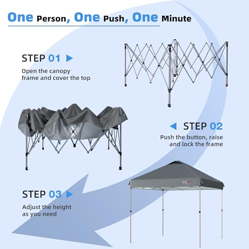 RELAX FIELD 10x10 Pop Up Canopy Tent with Mosquito Netting, Outdoor Portable Screen Tent for Yard, Party, Camping and Picnic, 3 Height Positions, Patio Gazebo with Roller Bag and 4 Sandbags RELAX FIELD