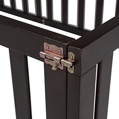 Okak Montessori Floor Bed with Safety Guardrails and Playful Door, Brown Okak