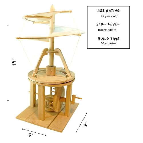 Pathfinders STEM Kit – Leonardo da Vinci Helicopter Model kit Science Kits for Kids Age 12-14 | stem Kits for Kids Age 12-14 Physics Toys | Engineering | Learning Resources Pathfinders