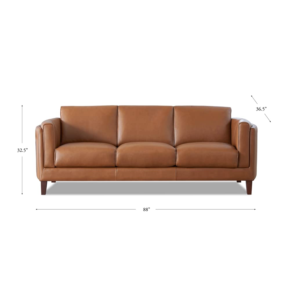 Hydeline Maui 100% Leather Sofa and Loveseat, Nutmeg Brown Hydeline