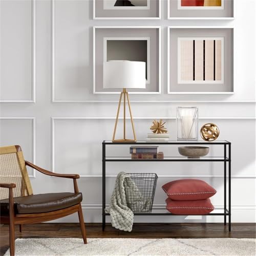 Siviline 42'' Wide Rectangular Console Table in Blackened Bronze Henn&Hart