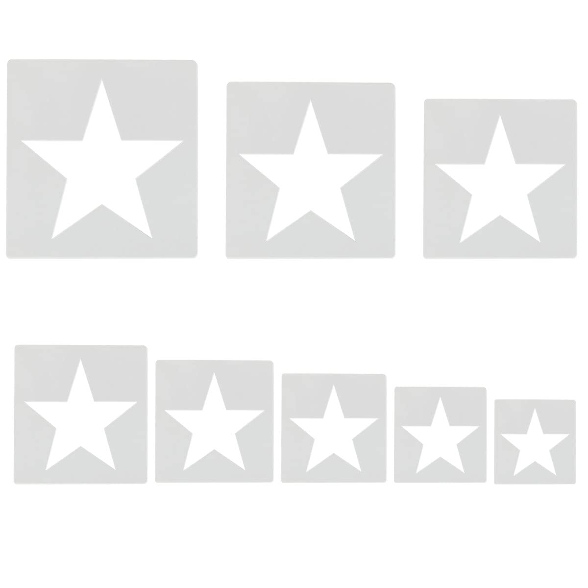 8 PCS Large Star Stencil - Different Sizes Template for Painting ZTEOFO