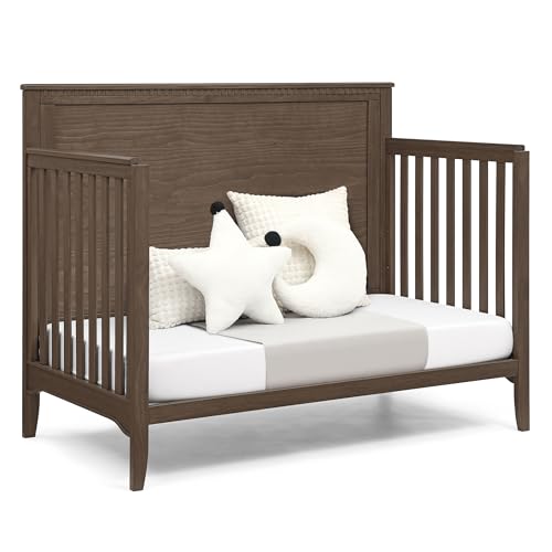 Delta Children Kendall 6-in1 Convertible Crib - Converts from Baby Crib to Toddler Bed, Daybed, Sofa Bed and Full-Size Bed with and Without Footboard, Fits Full-Size Crib Mattress, Teak Brown