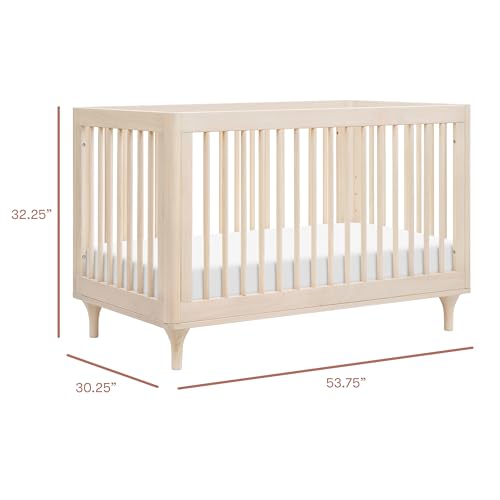 Babyletto Lolly 3-in-1 Convertible Crib with Toddler Bed Conversion Kit in Washed Natural, Greenguard Gold Certified babyletto