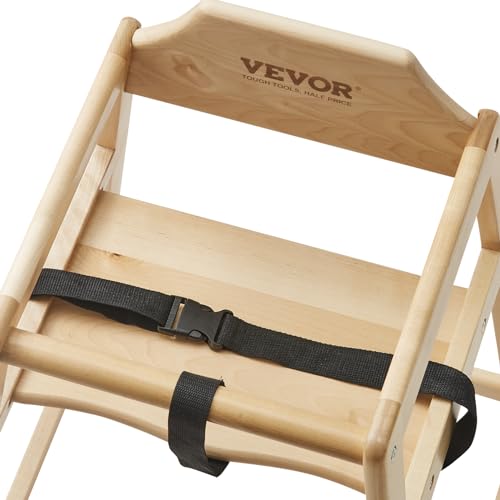 VEVOR Wooden Double Solid Wood Feeding, Eat & Grow Portable High, Easy to Clean Baby Booster Seat, Compact Toddler Chair, Natural VEVOR