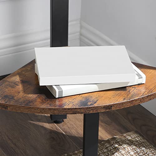 VASAGLE Industrial Bookcase, 5-Tier Corner Shelf, Plant Stand Wood Look Accent Furniture with Metal Frame for Home and Office ULLS35X, 12.8 x 13.4 x 62.6 Inches, Rustic Brown VASAGLE