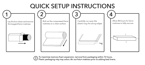 Trupedic Poly Solid Full Futon Mattress, 10-inch, Black Trupedic