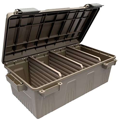 MTM ACDC30, Divided Ammo Crate Utility Box, Water- Resistant, Stackable, Snap Latch, USA Made, Dark Earth MTM