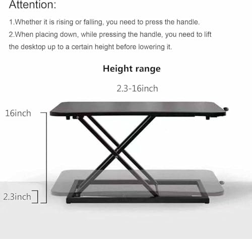 Rxrpexjke Height Adjustable Standing Desk Converter,Keyboard Riser for Stand Up Desk Riser,Computer Keyboard Stand for Desktop,Computer Workstations Home Office Portable Table Black Size 23.6 Inch Rxrpexjke