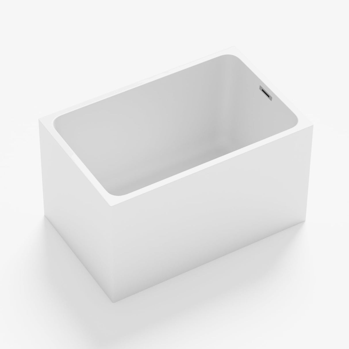 43" Acrylic Freestanding Bathtubs, Square Shaped Japanese Soaking Tub, Stand Alone Tubs W/Pop-UP Chrome Drain, Slotted Overflow, cUPC Certified (Without Seat) EZONTEQ