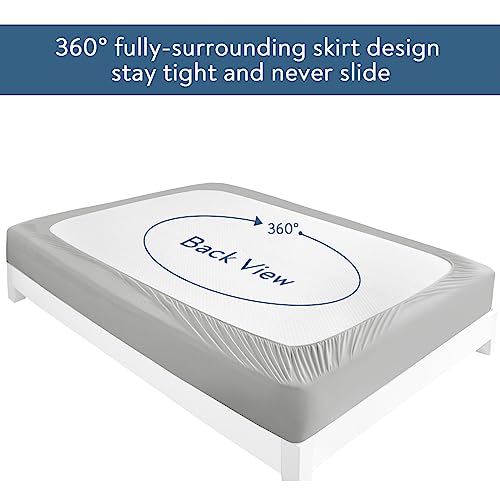 Magik & Kover Twin Mattress Protector Waterproof Cover 2 Pack, Waterproof Bed Twin Fitted Sheet Only, Machine Washable Deep Pocket Single Size Mattress Cover for Kids with Elastic Rubber Band, Grey Magik & Kover