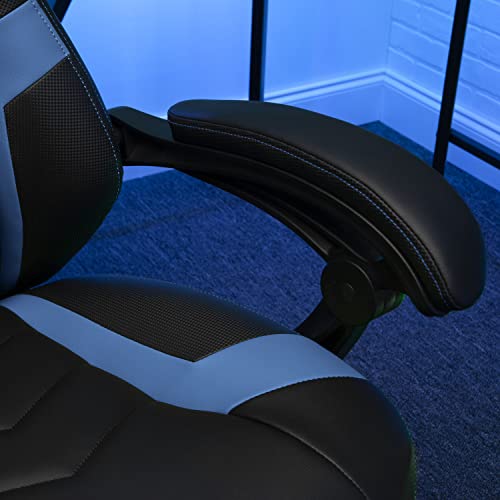 RESPAWN 110 Ergonomic Gaming Chair with Footrest Recliner - Racing Style High Back PC Computer Desk Office Chair - 360 Swivel, Adjustable Lumbar Support, Headrest Pillow, Padded Armrests - 2021 Blue RESPAWN