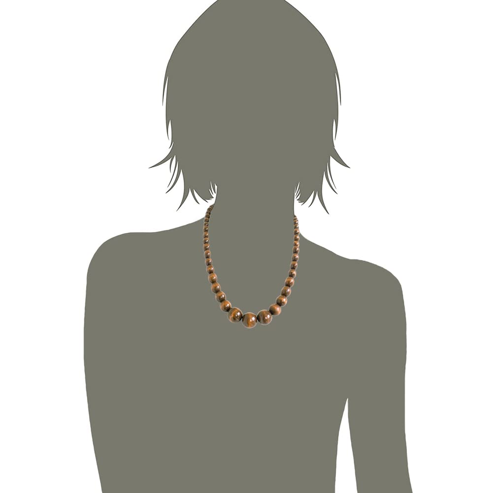 Xianli Wang Natural Wood Beads Necklace for Men Women Wooden Chain Unisex Chunky Bead Necklaces Xianli Wang