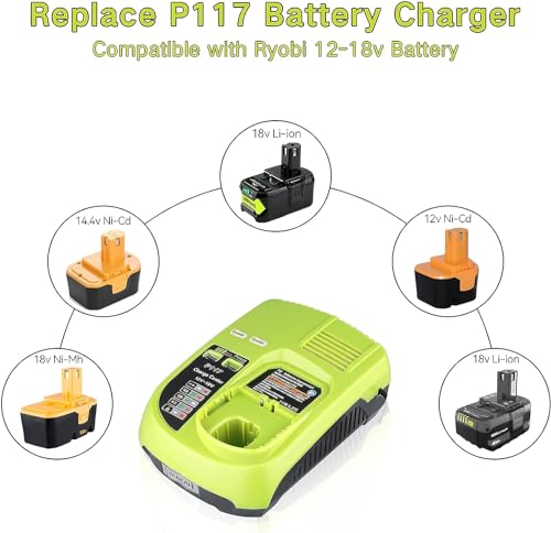 FERRYBOAT 2Pack 3600mAh P102 Replacement for Ryobi 18V Battery Compatible with Ryobi 18 Volt Battery Lithium-ion P102 P103 P104 P105 P107 P108 P109 P122 P190 FERRYBOAT