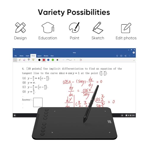 XPPen Updated Deco 01 V3 Drawing Tablet-16384 Levels of Pressure Battery-Free Stylus, 10x6 Inch OSU Graphic Tablet, 8 Hotkeys for Digital Art, Teaching, Gaming Drawing Pad for Chrome, PC, Mac, Android XP-PEN