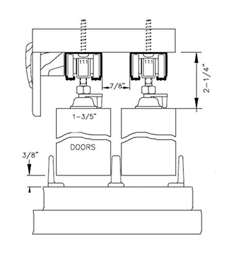 SARTODOORS Sliding Closet Bypass Doors 72 x 96 with Hardware | Quadro 4111 White Ash | Sturdy Top Mount Rails Moldings Trims Hardware Set | Modern MDF Solid Bedroom Wardrobe Doors SARTODOORS