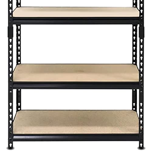 Juggernaut Storage Indoor Outdoor 72 Inch 5 Tier Steel Utility Shelving Unit with Adjustable Shelves for Warehouse, Laundry Room, and Garage, Black Juggernaut Storage