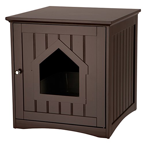 TRIXIE Litter Box Enclosure, Hidden Kitty Litter Box Cabinet, Furniture Style, Espresso-Brown 19.84 LBS TRIXIE