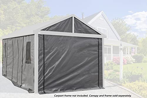 Sojag 12' x 20' Samara Carport Canopy Fabric Wall Enclosure Kit, Grey (135-9165845) Sojag