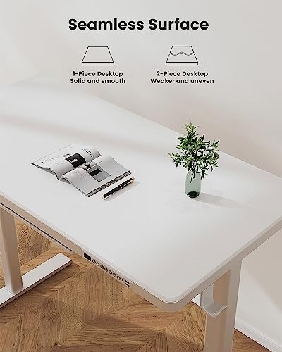 ErGear Dual Motor Electric Standing Desk with Drawers,48x24 Inch Whole-Piece Quick Install,Height Adjustable Stand up Sit Stand Home Office Ergonomic Workstation with USB Charging Ports(White) ErGear
