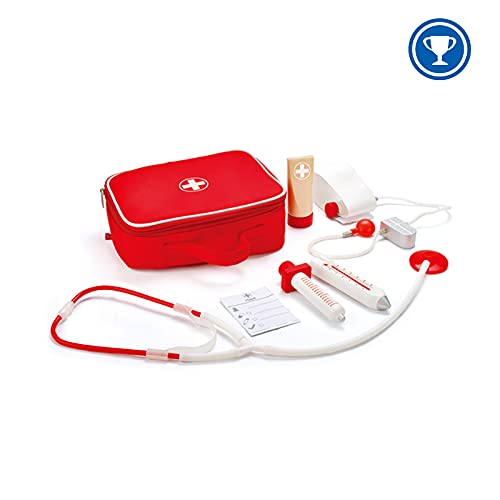Award Winning Hape Doctor on Call Wooden Toddler Role Play and Accessory Set Red, L: 7.5, W: 3.1, H: 6.3 inch Hape