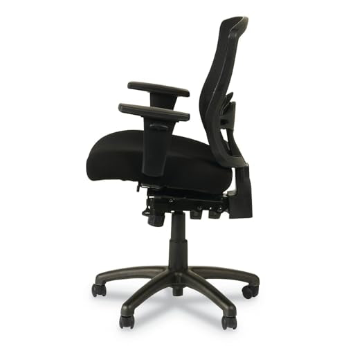 Alera Etros Series Petite Mid-Back Multifunction Mesh Chair, Black Alera